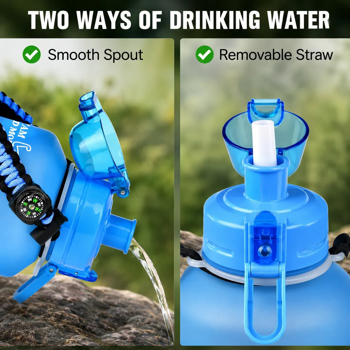 Stay Hydrated Keep Energy Water Bottle with Paracord Handle