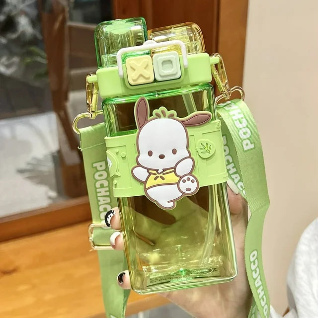 Sanrio Plastic Water Bottle with Dual Dirnking Mode