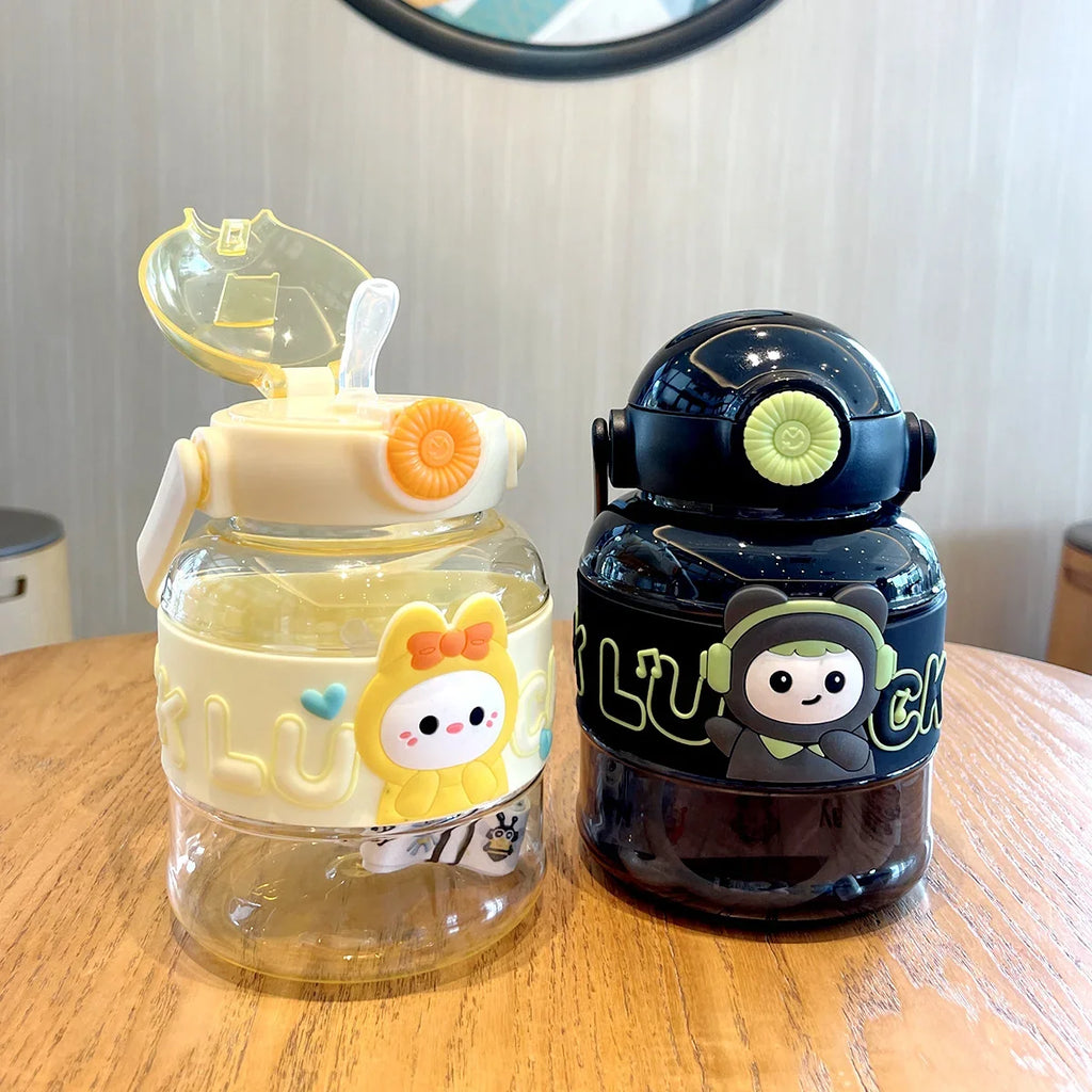 Transparent Cartoon Doll Ton Big Belly Plastic Water Bottle