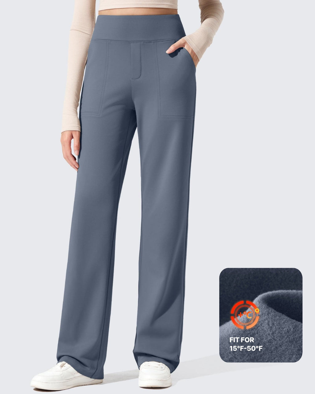 EverGoing Fleece Lined High-Waisted Dressy Pants
