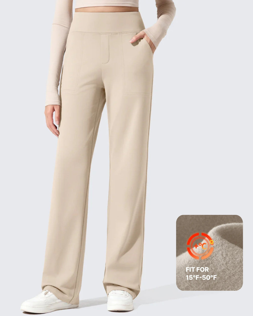 EverGoing Fleece Lined High-Waisted Dressy Pants