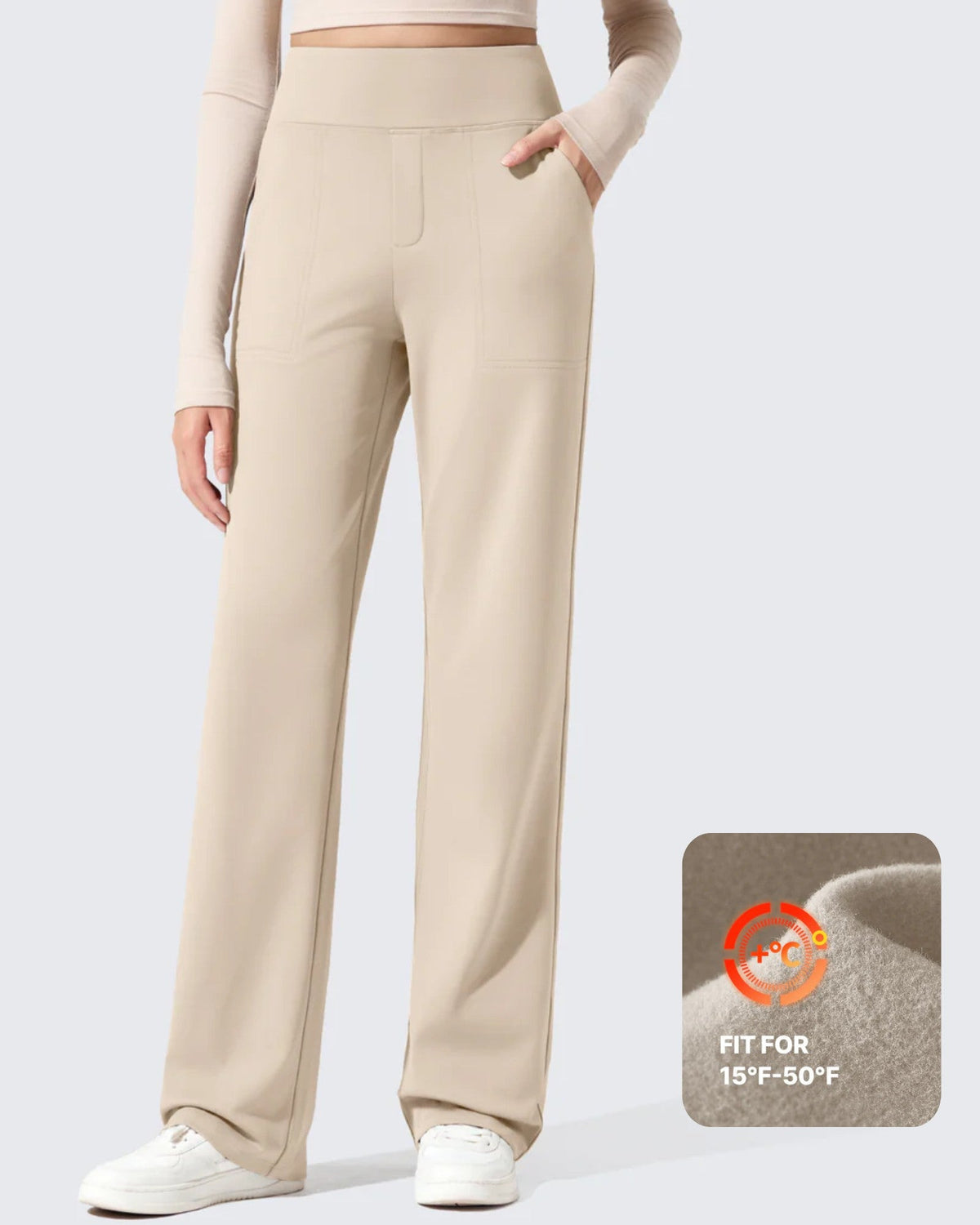 EverGoing Fleece Lined High-Waisted Dressy Pants
