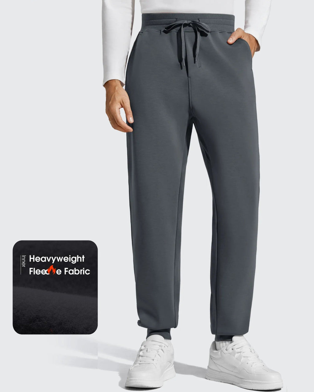 Smoofit Men's Fleece Lined Drawstring Thermal Joggers