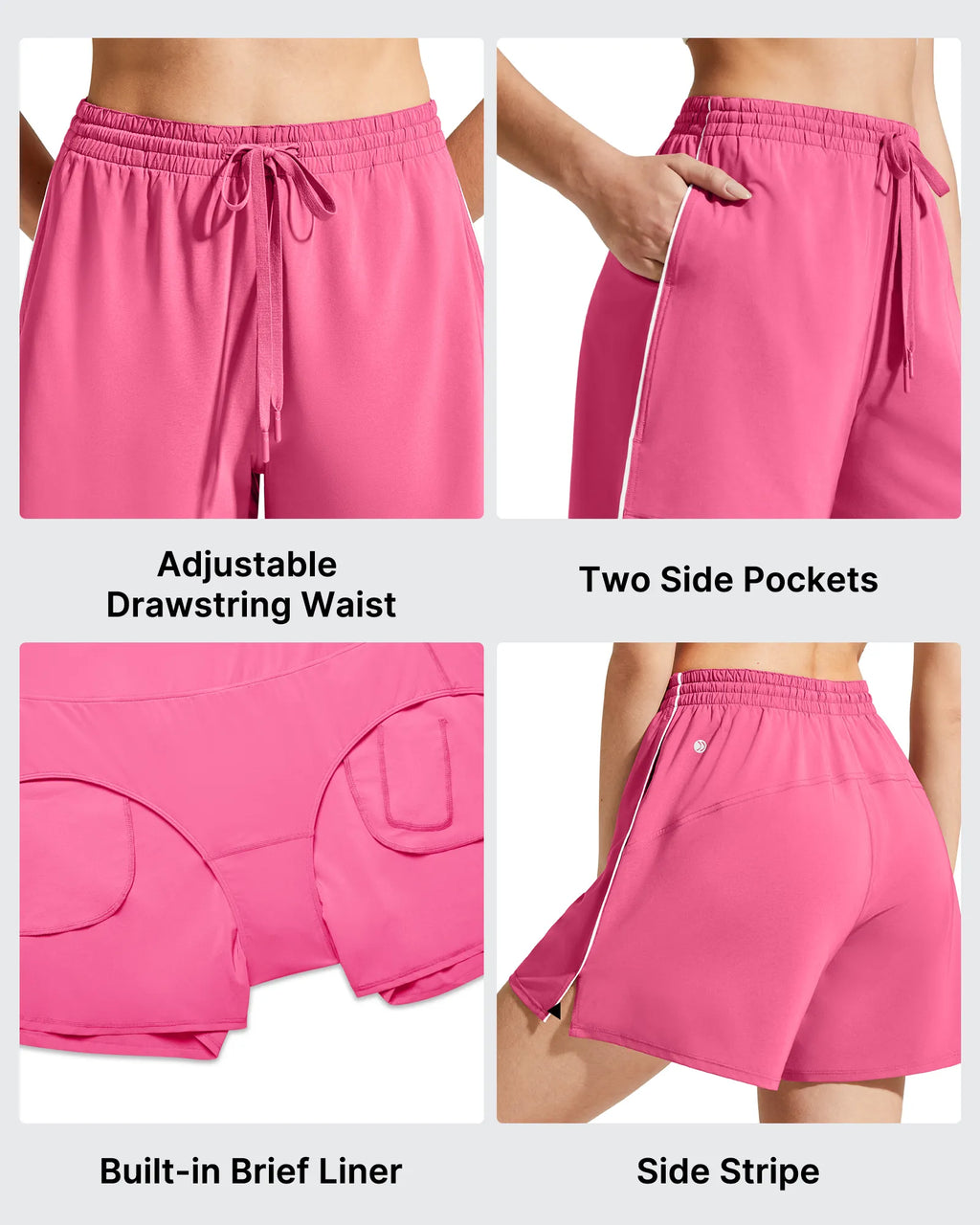 Chillwhisp Built-in Shorts Split Running Shorts 3''