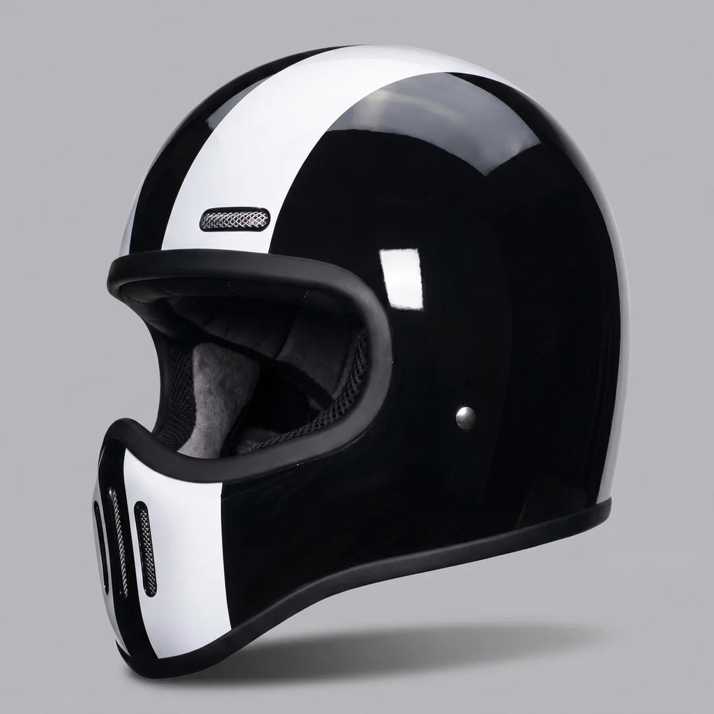 EKON RetroStripe Full-Face Riding Helmet