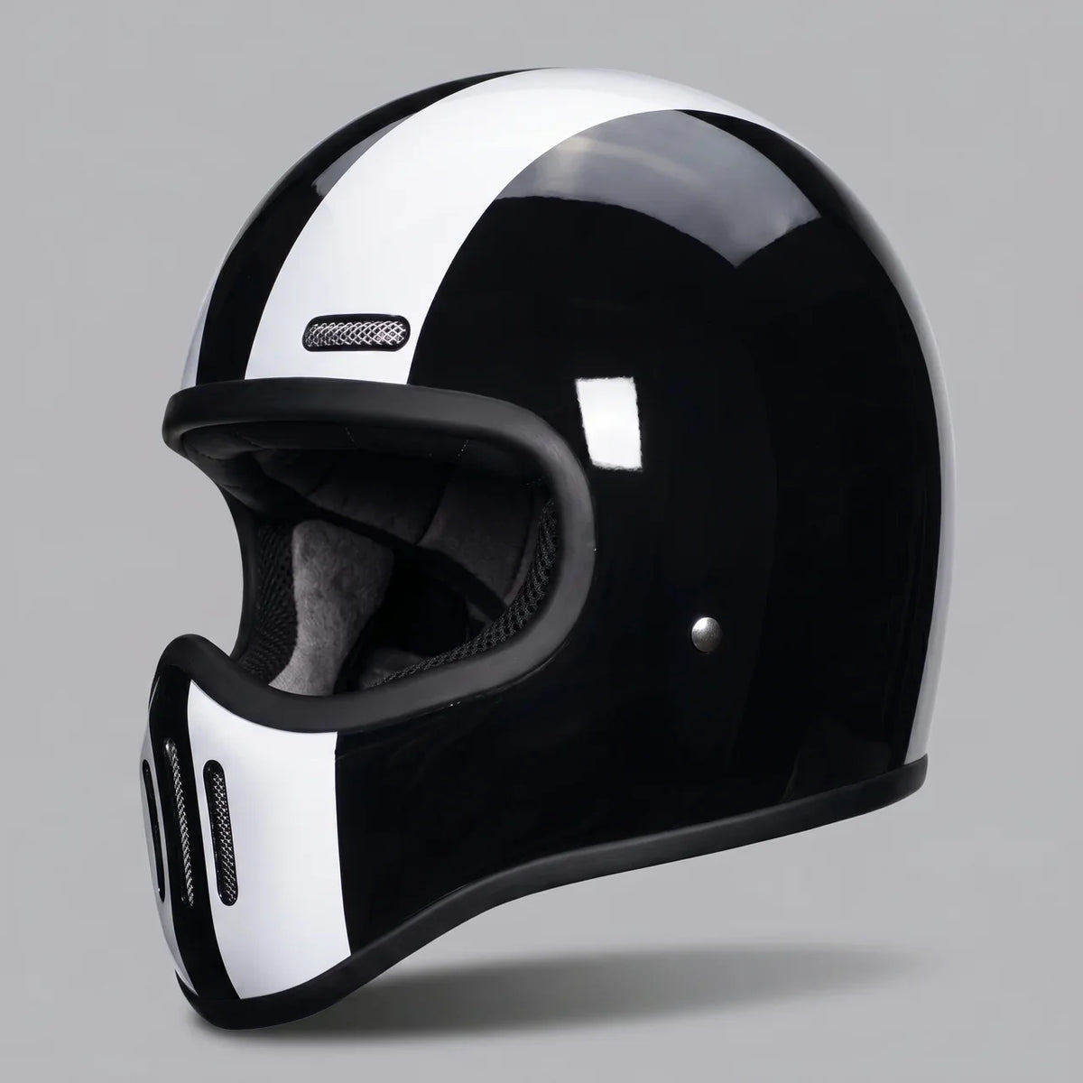 EKON RetroStripe Full-Face Riding Helmet