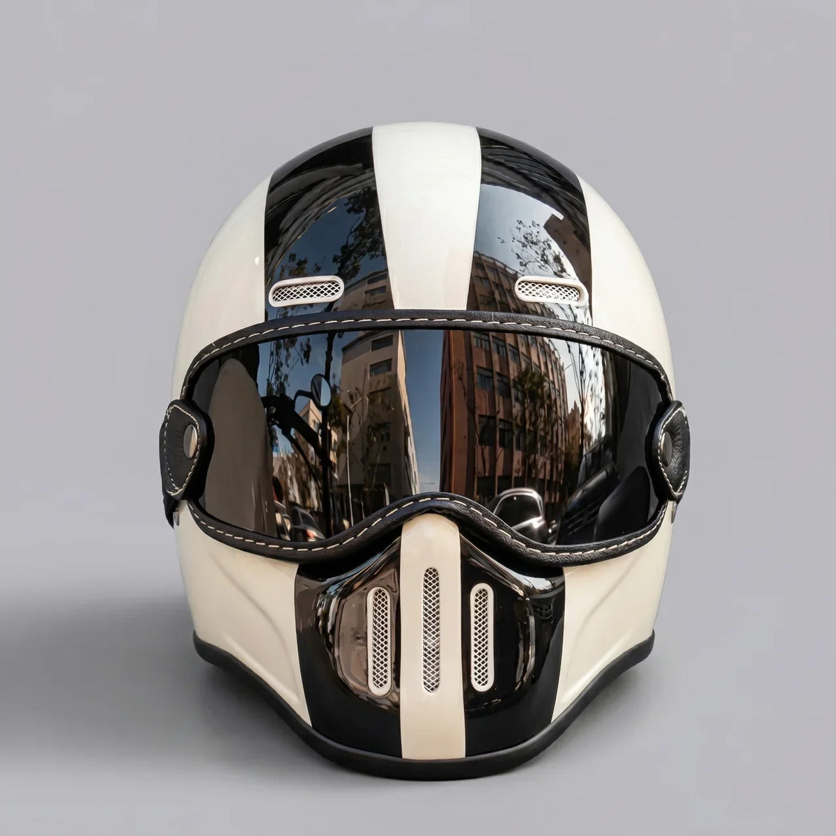 EKON RetroStripe Full-Face Riding Helmet