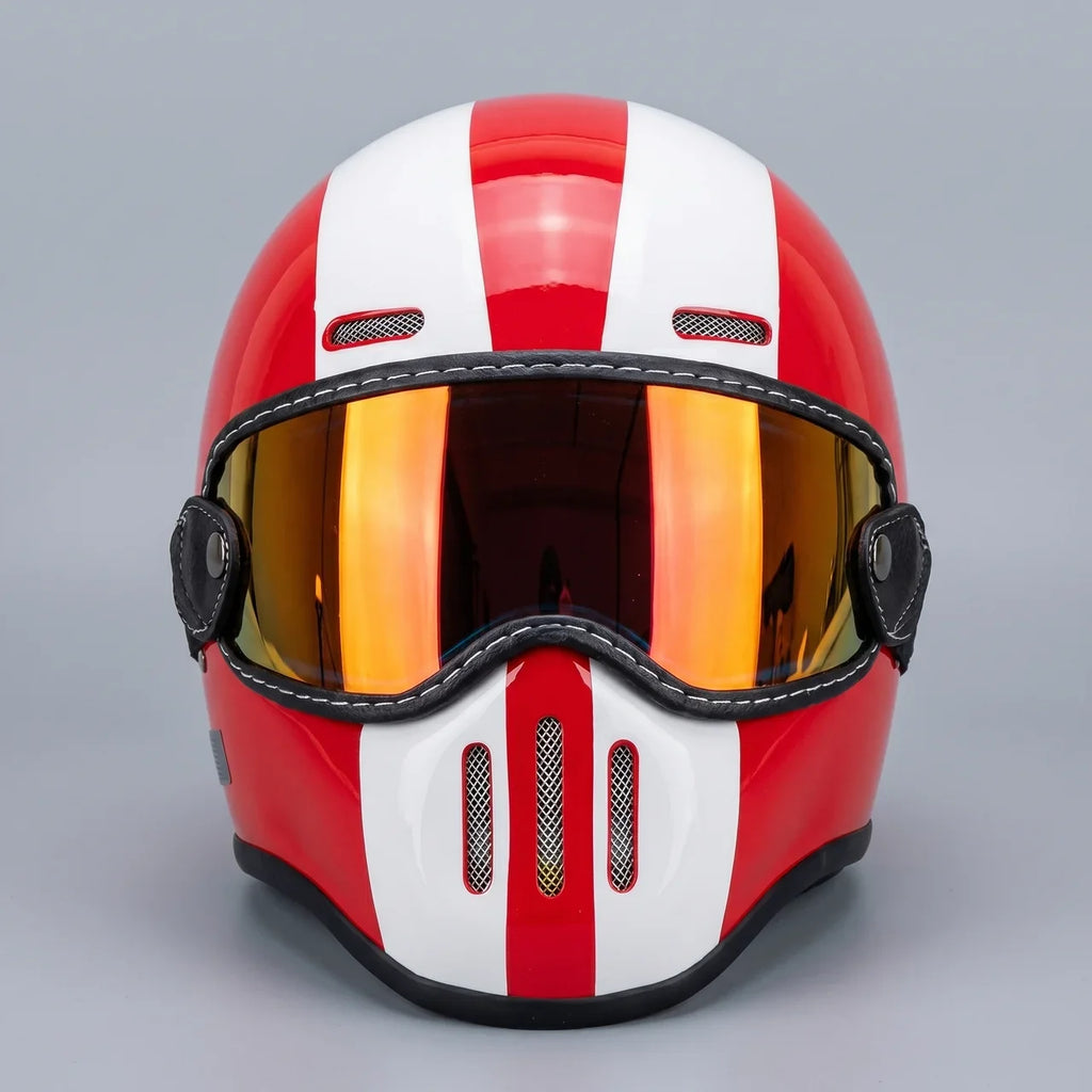 EKON RetroStripe Full-Face Riding Helmet