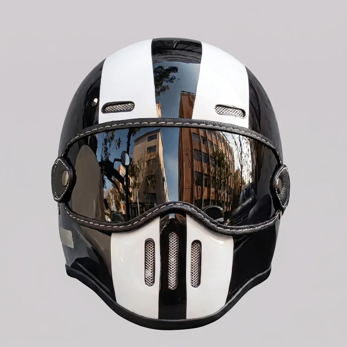 EKON RetroStripe Full-Face Riding Helmet