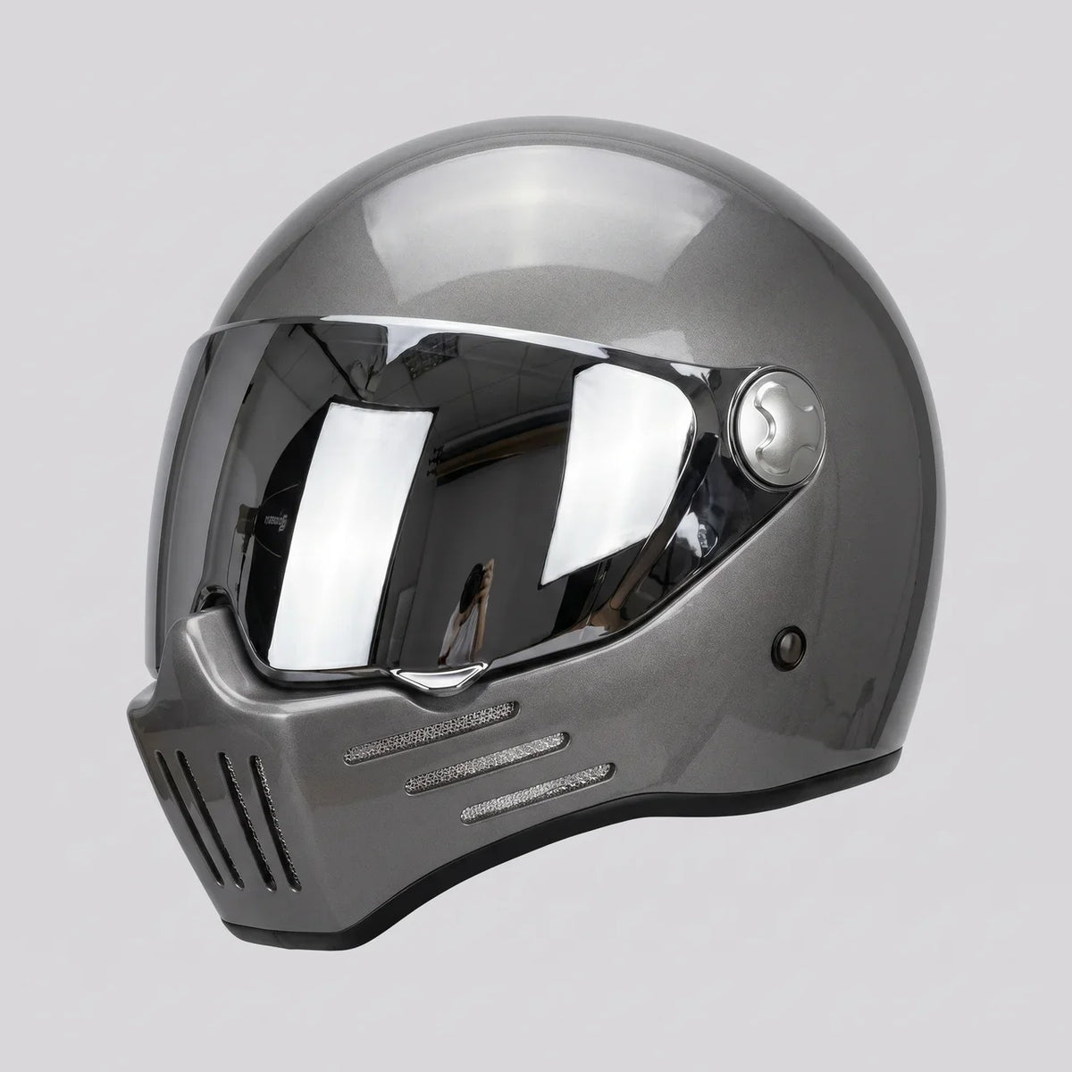 EKON MirrorVisor Retro Full-Face Helmet