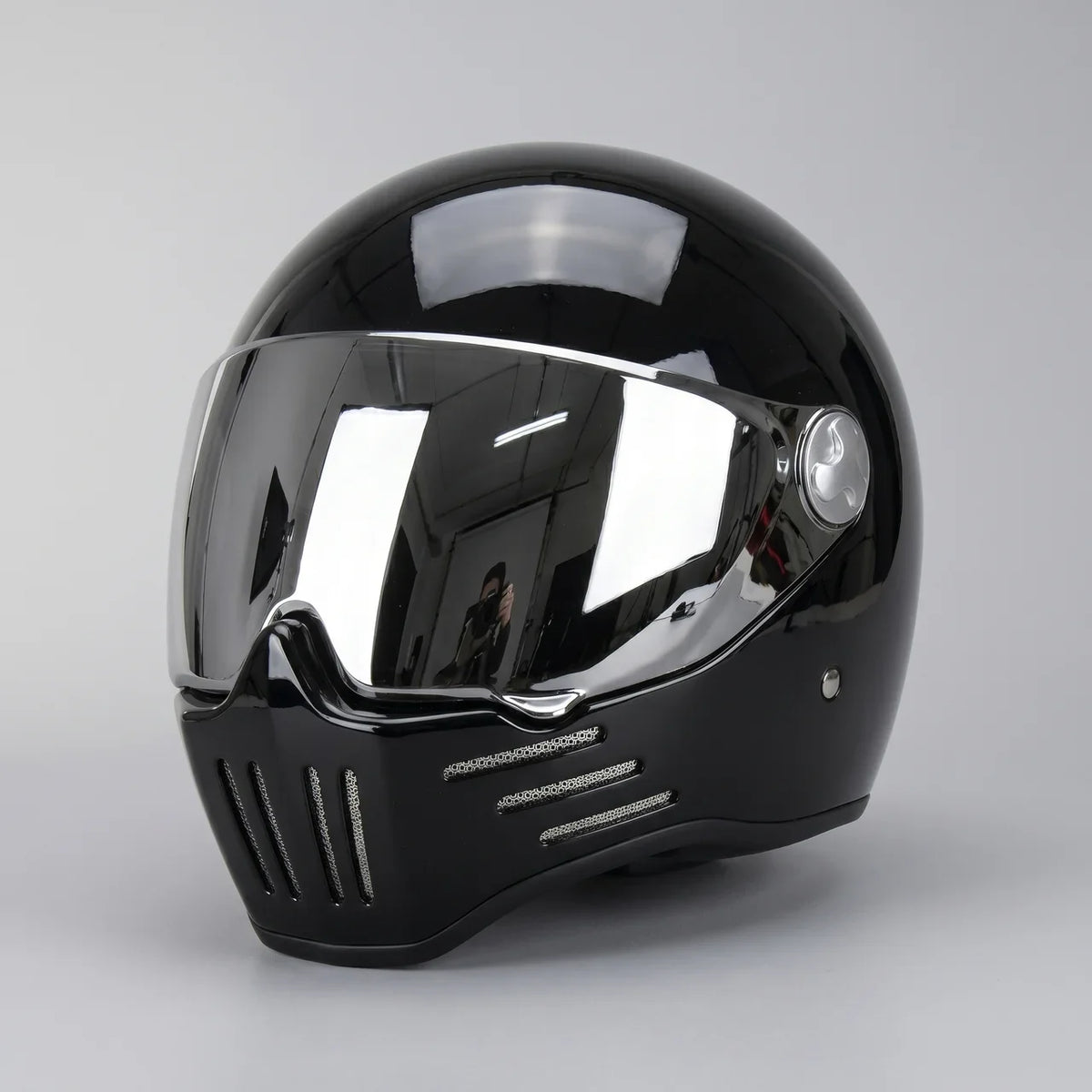 EKON MirrorVisor Retro Full-Face Helmet