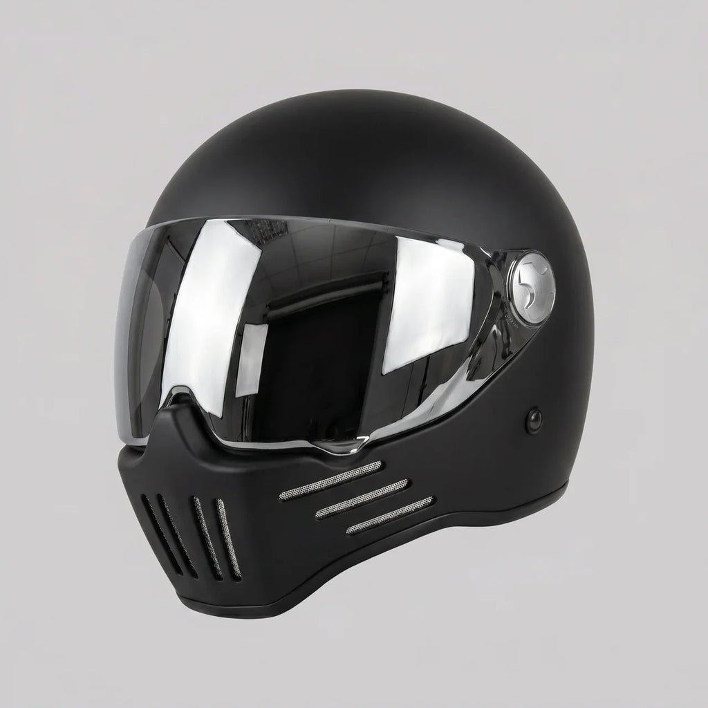 EKON MirrorVisor Retro Full-Face Helmet