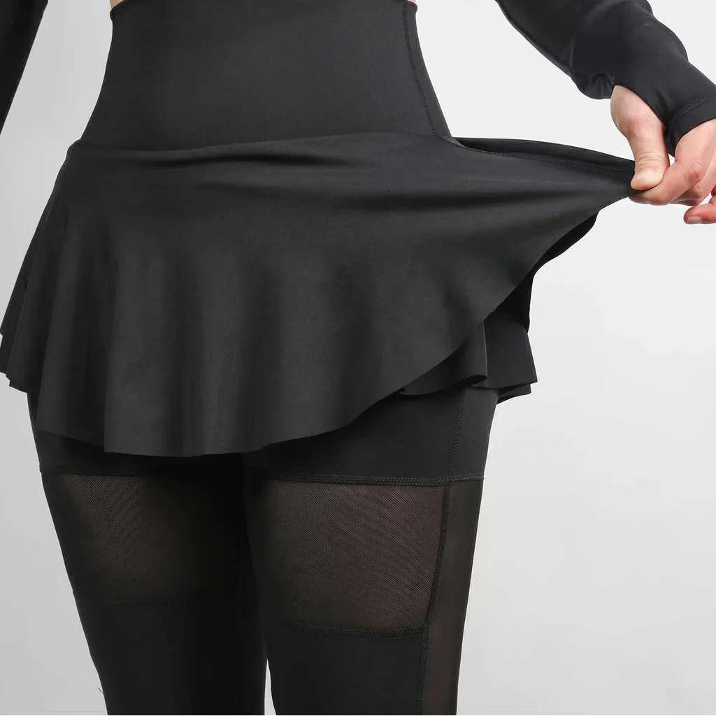 EKON Women’s Skirted Mesh Riding Leggings