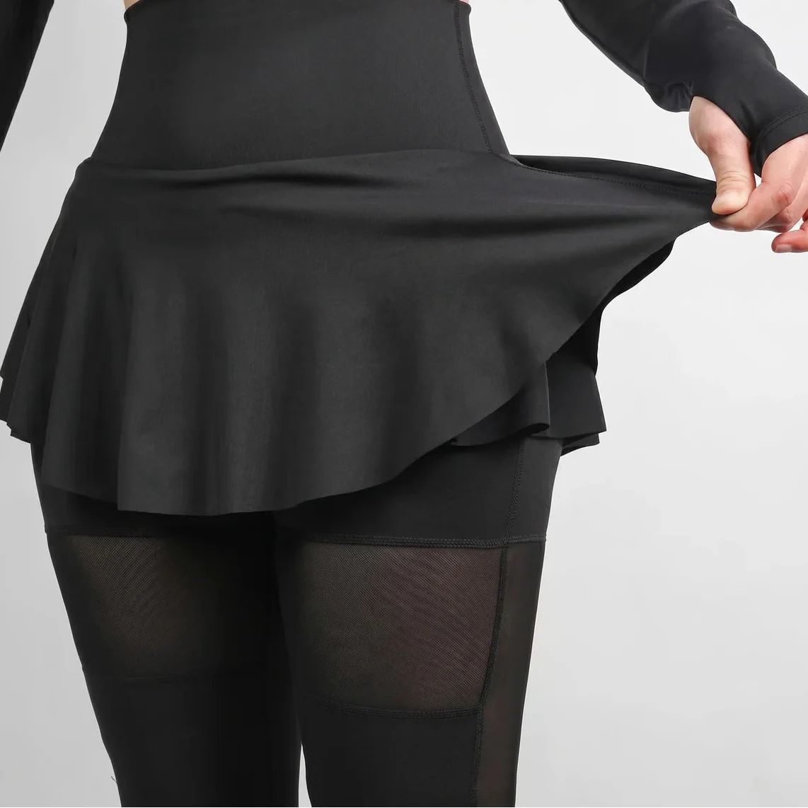 EKON Women’s Skirted Mesh Riding Leggings