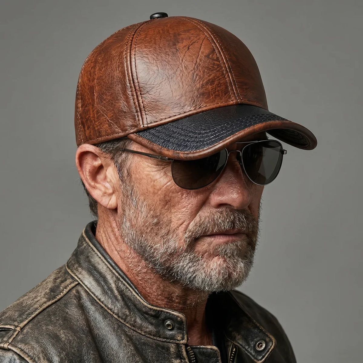 EKON RoadPatina Leather Riding Cap