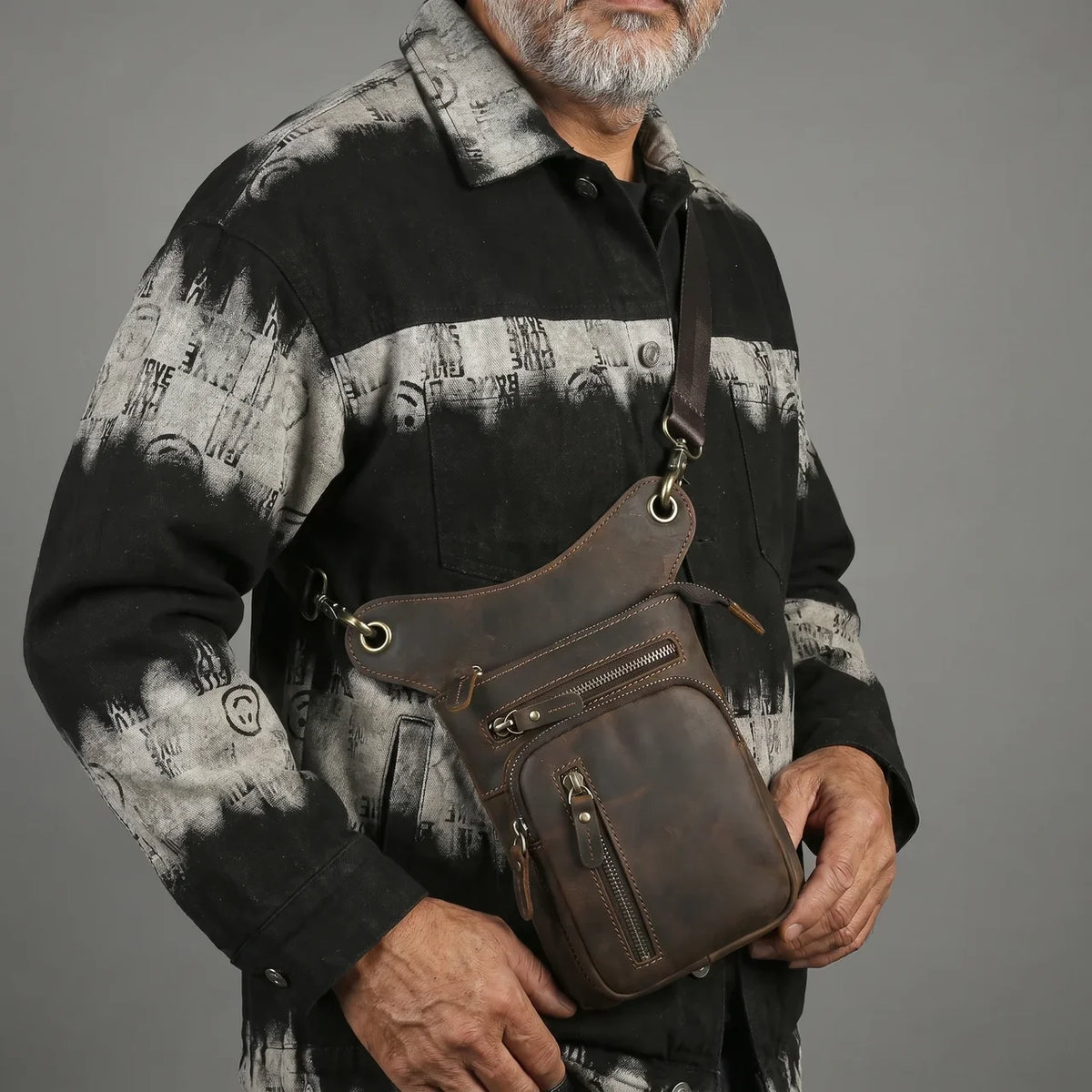 EKON RoadCarry Leather Leg Bag