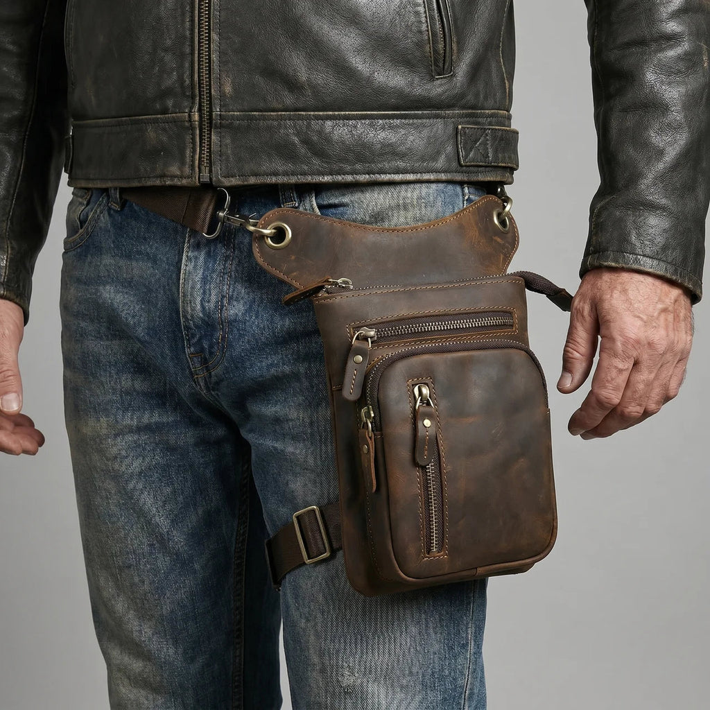 EKON RoadCarry Leather Leg Bag