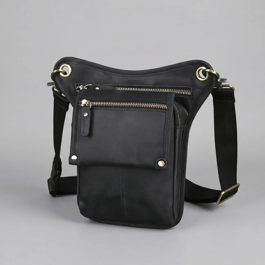 EKON MotoStash Leather Leg Bag