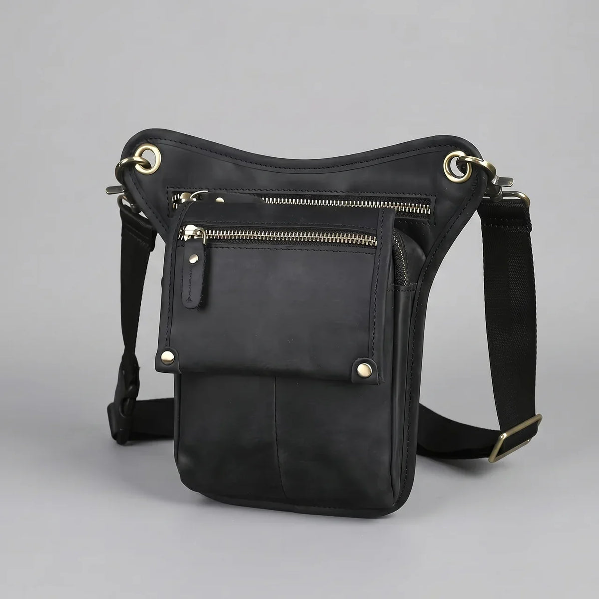EKON MotoStash Leather Leg Bag