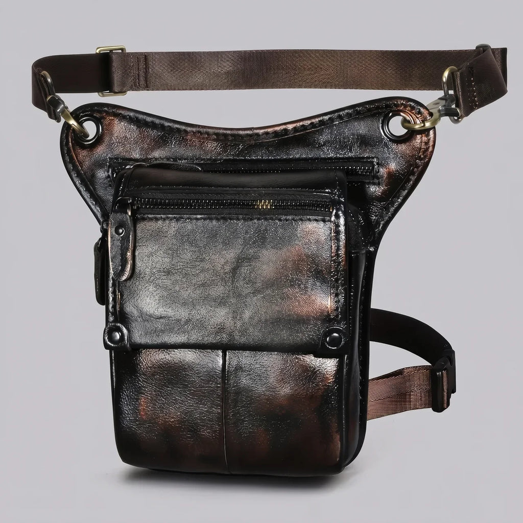 EKON MotoStash Leather Leg Bag