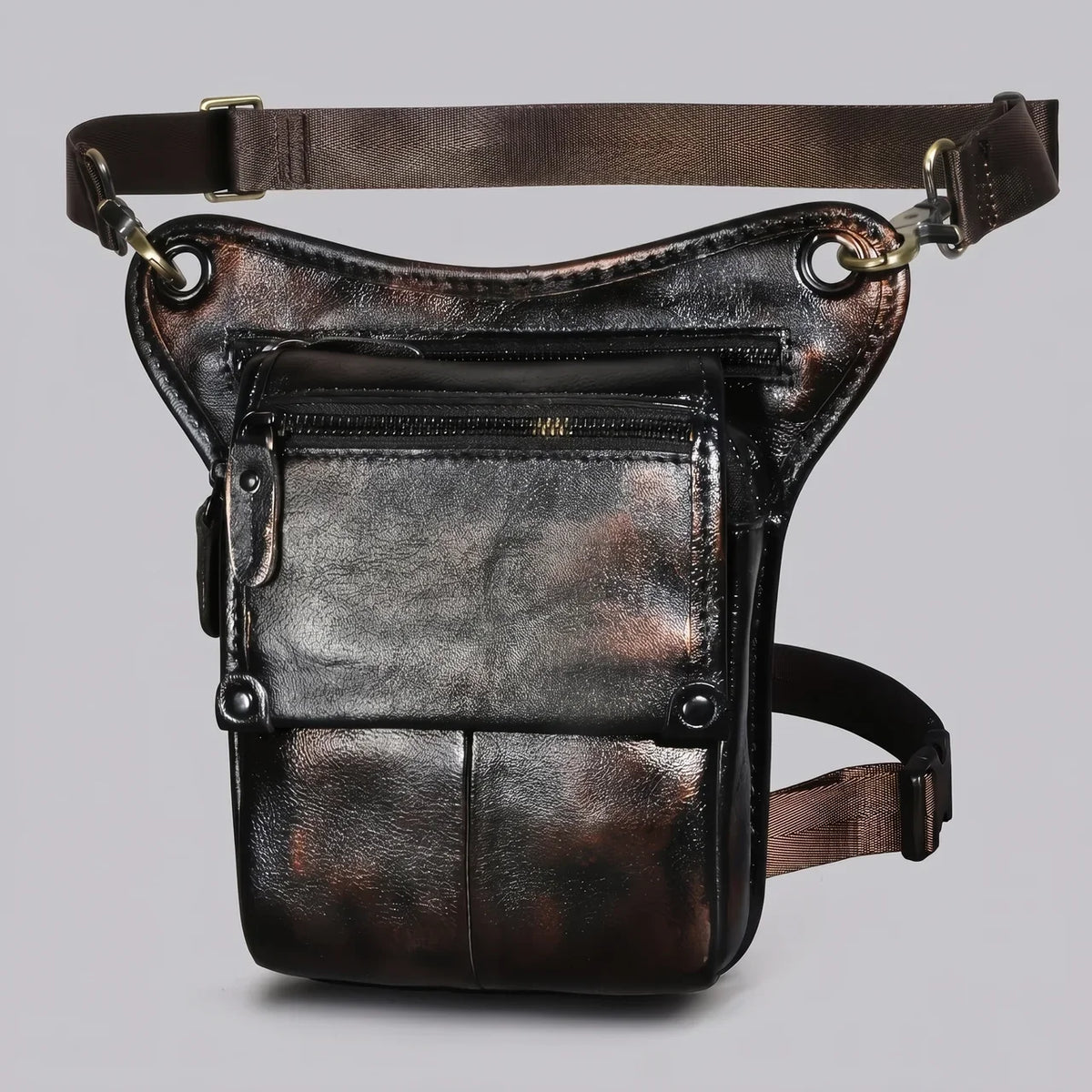 EKON MotoStash Leather Leg Bag