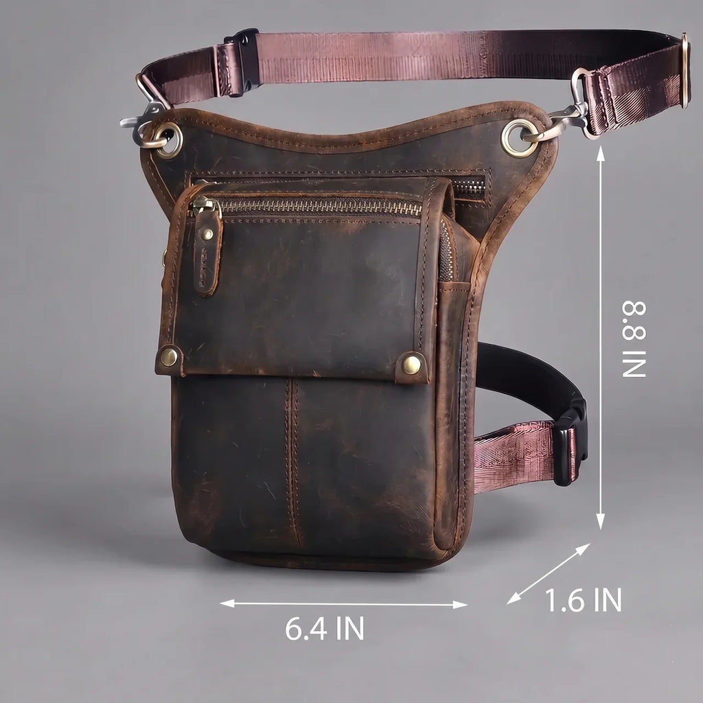 EKON MotoStash Leather Leg Bag