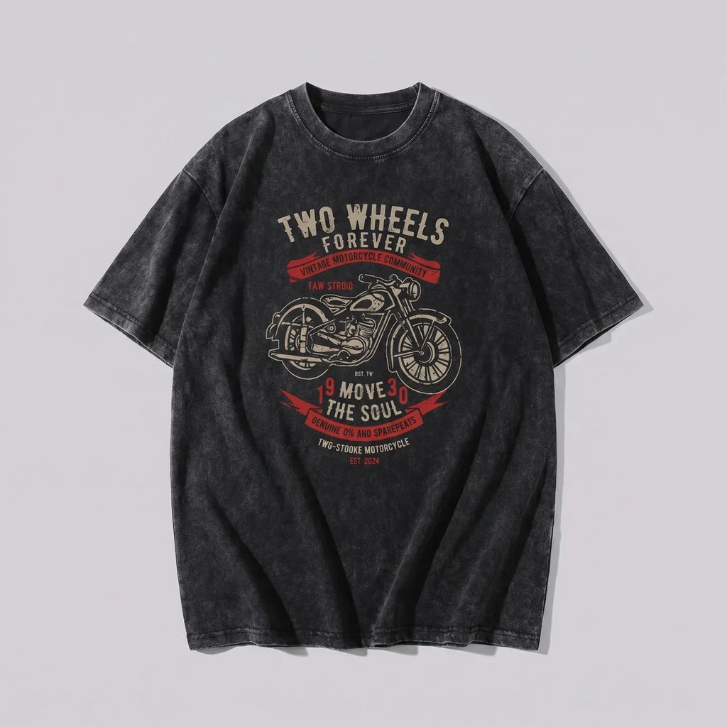 EKON SoulRide Washed Moto Graphic Tee