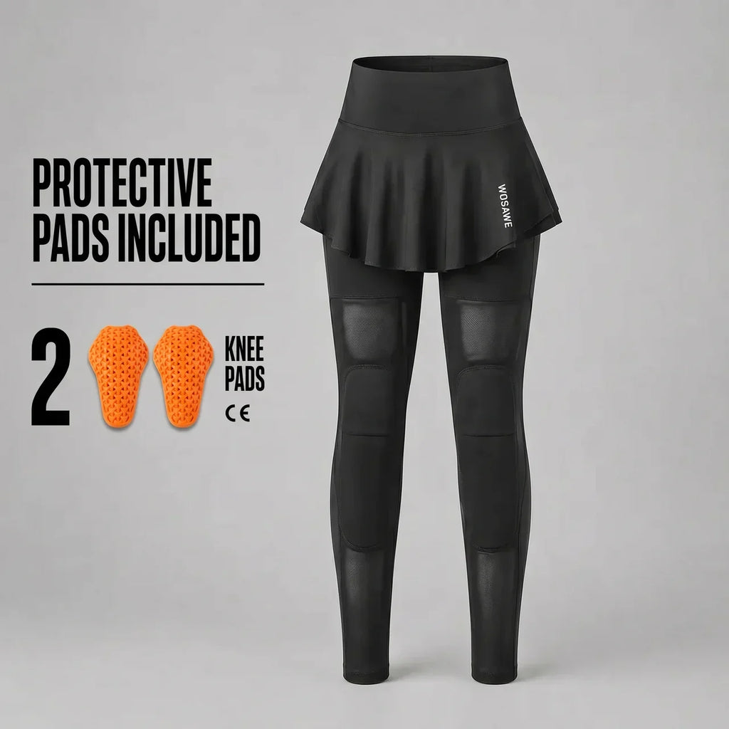 EKON Women’s Skirted Mesh Riding Leggings