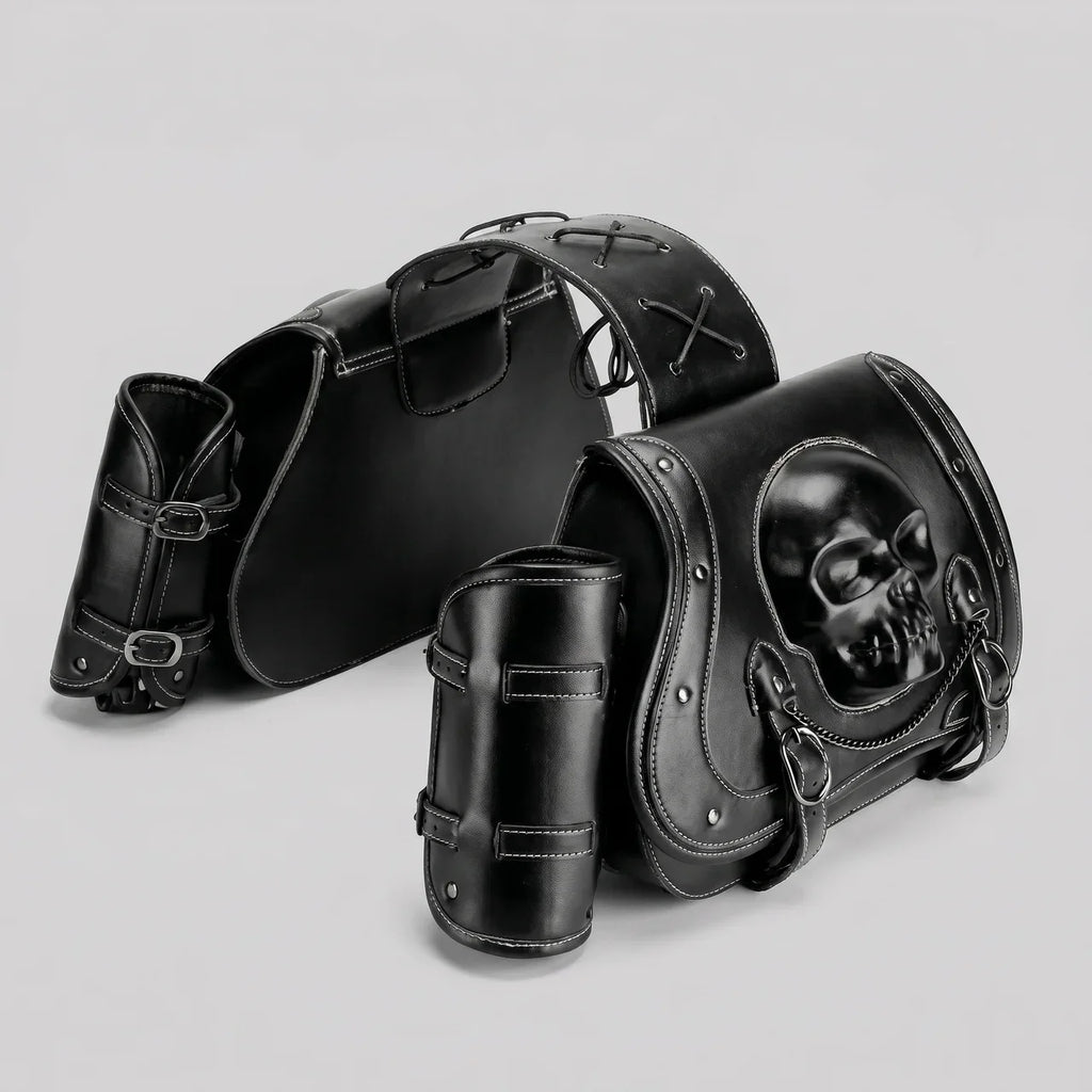 EKON SkullVault Motorcycle Saddlebags