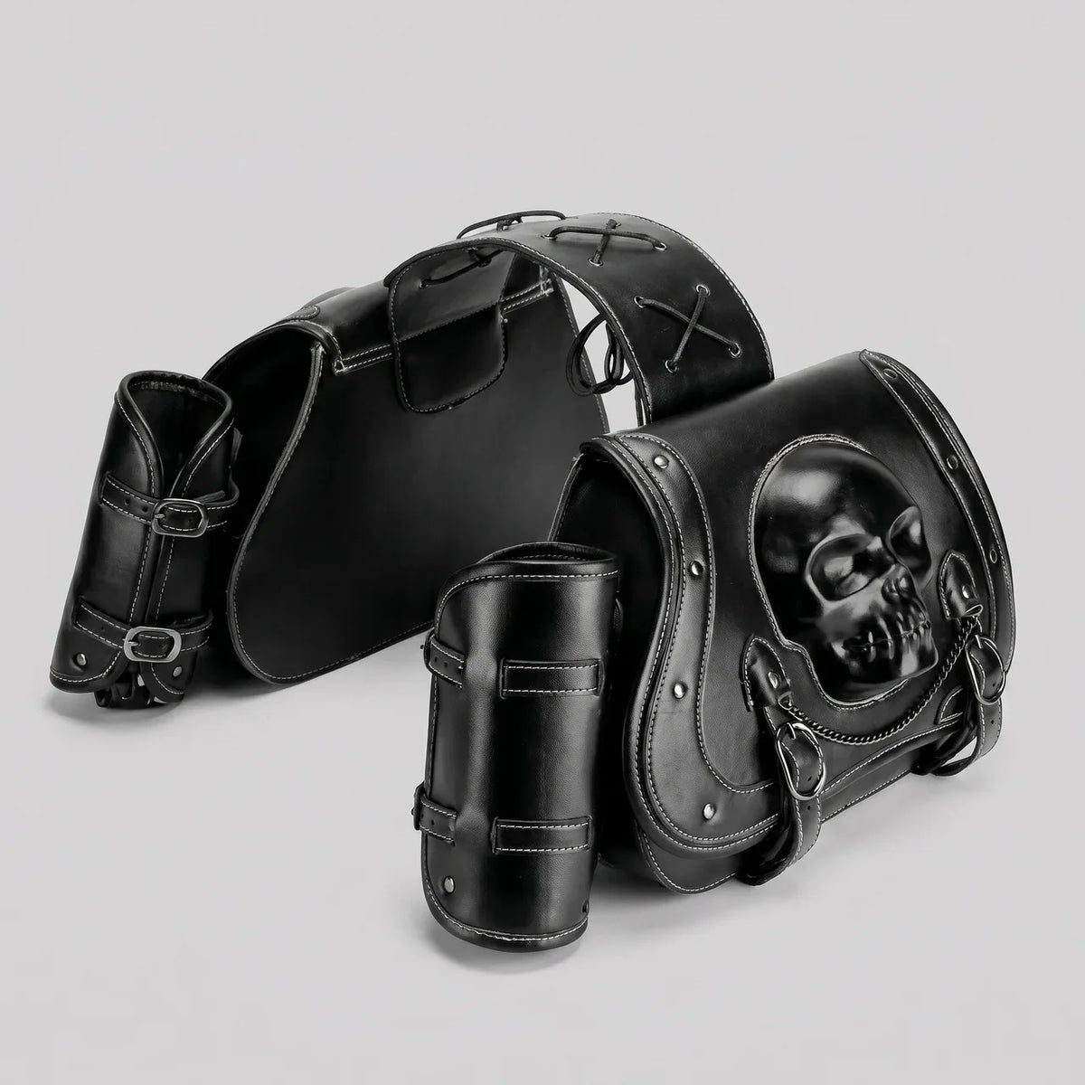EKON SkullVault Motorcycle Saddlebags