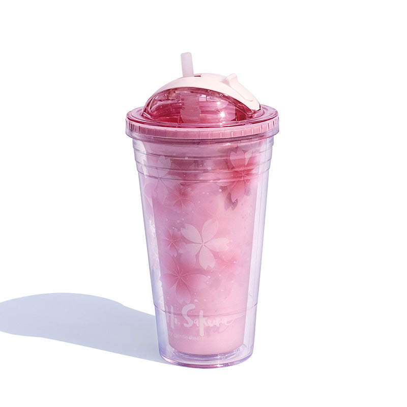 Sakura Double Layer Plastic Sipper Cup
