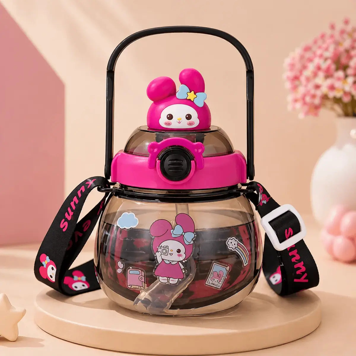 Sanrio Potbelly Cute Cartoon Water Bottle - Blackberry