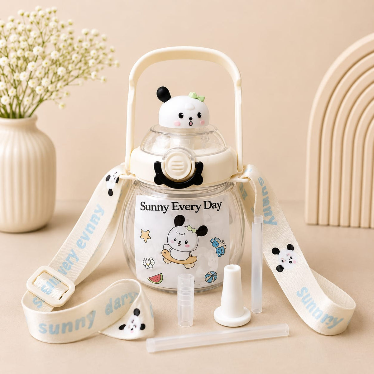 Sanrio Potbelly Cute Cartoon Water Bottle - White