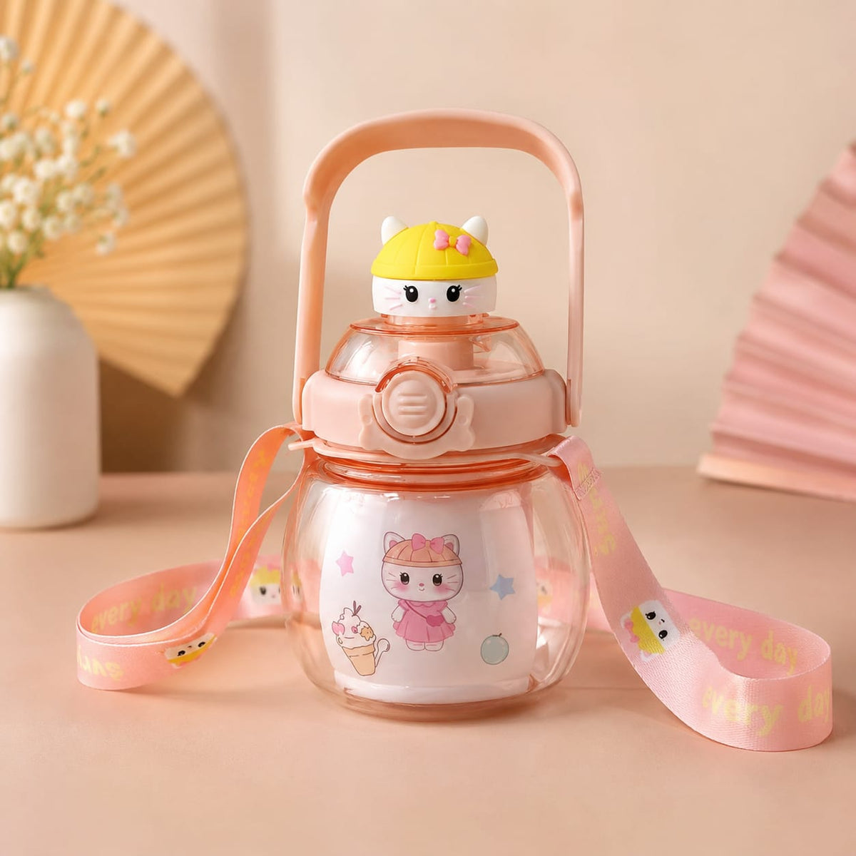 Sanrio Potbelly Cute Cartoon Water Bottle - Peach
