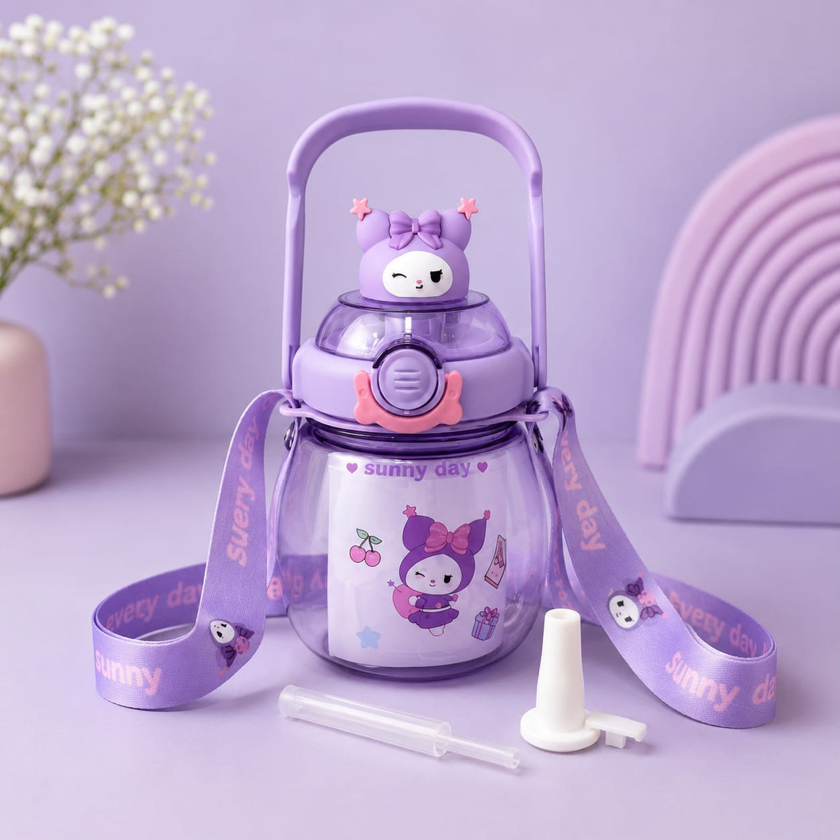 Sanrio Potbelly Cute Cartoon Water Bottle - Purple