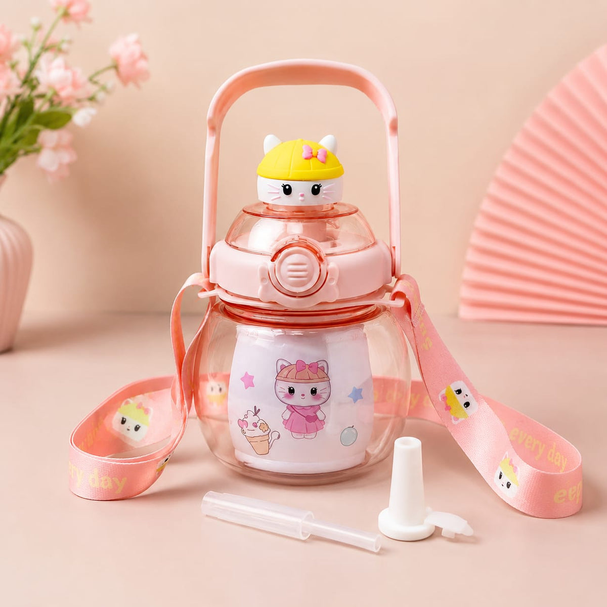 Sanrio Potbelly Cute Cartoon Water Bottle - Peach