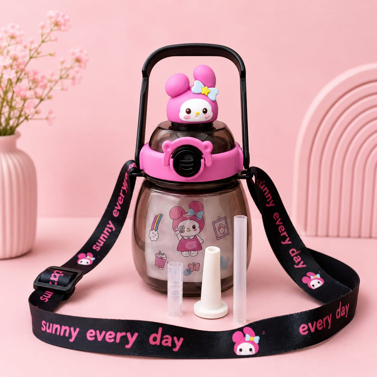 Sanrio Potbelly Cute Cartoon Water Bottle - Blackberry