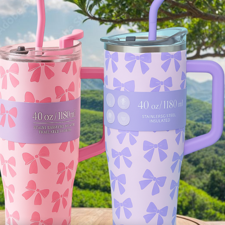 Double Wall Large Capacity Travel Mug - Purple