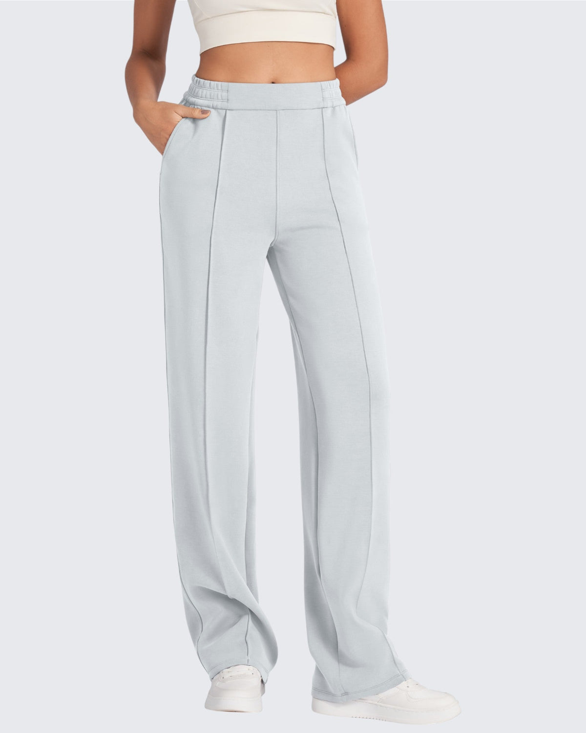 Smoofit Loose High-Rise Elastic Dressy Pants Petite