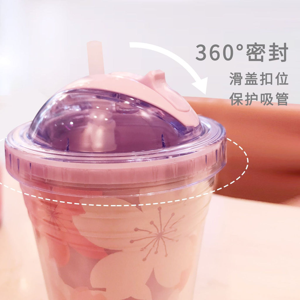 Sakura Double Layer Plastic Sipper Cup